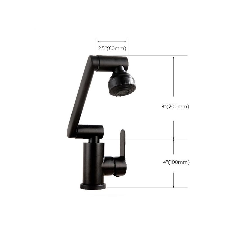 BowLift | Swivel Spout Bathroom Faucet Single Hole Basin Faucet with Lever Handle