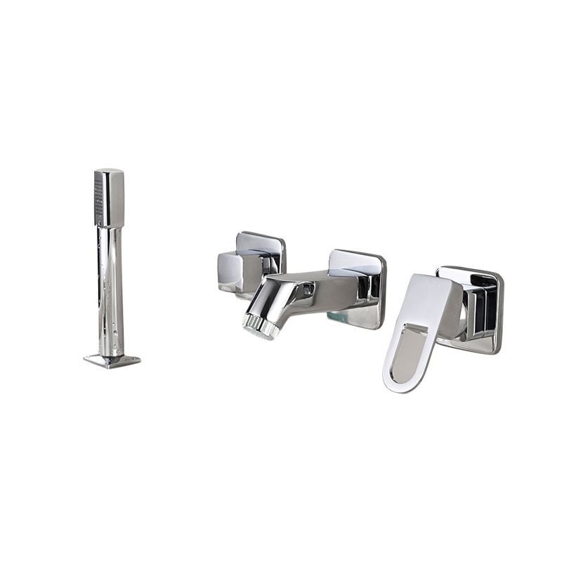 BowLift | Wall Mounted Faucet Brass Lever Handle Bathroom Faucet Hand Shower