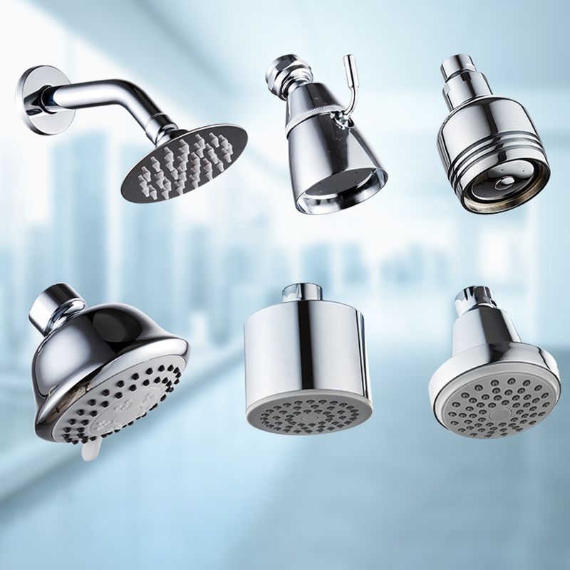 BowLift | Round shower head made of stainless steel in silver wall-mounted shower head