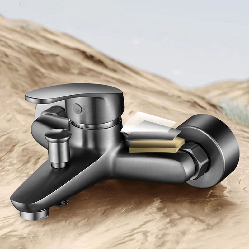 BowLift | Bathtub filler wall mount hand shower single lever handle 2 holes low arc bathtub faucet with hose