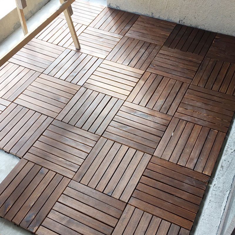 BowLift | 7-Slat Square Wooden Terrace Tiles Click Installation Outdoor Floor Tiles