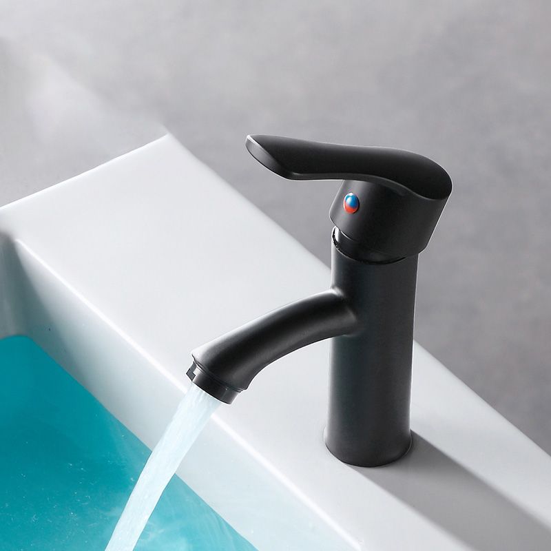 BowLift | Contemporary Faucet Brass Black Bathroom Lever Handle Single Hole Sink Faucet