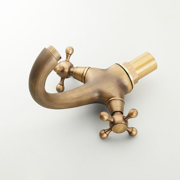 BowLift | Vintage Widespread Bathroom Faucet Industrial Cross Handles Basin Faucet
