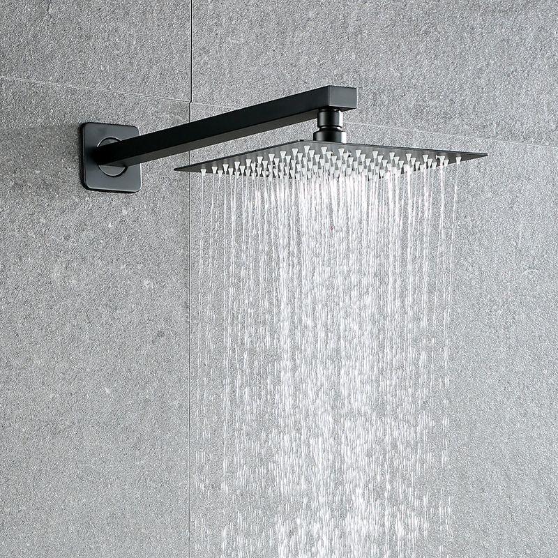 BowLift | Black Square Fixed Shower Head Modern Style Wall Mounted Shower Head