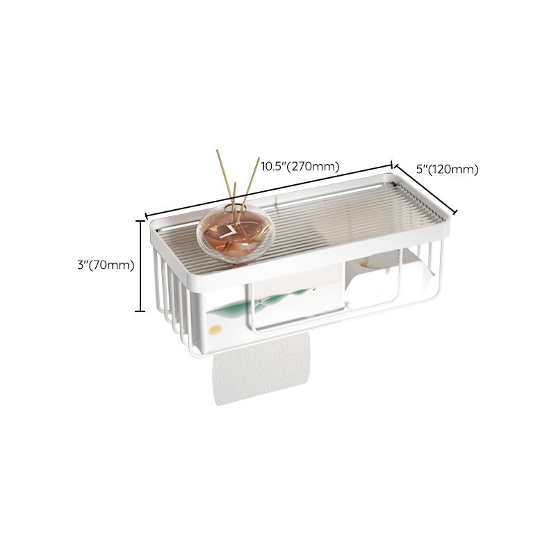 BowLift | White metal and acrylic bathroom accessories as single item or in set with bathroom shelf