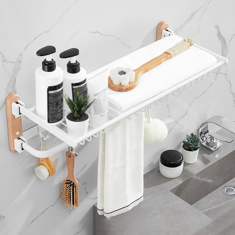 BowLift | White 7-piece bathroom accessory set wood and metal bath set