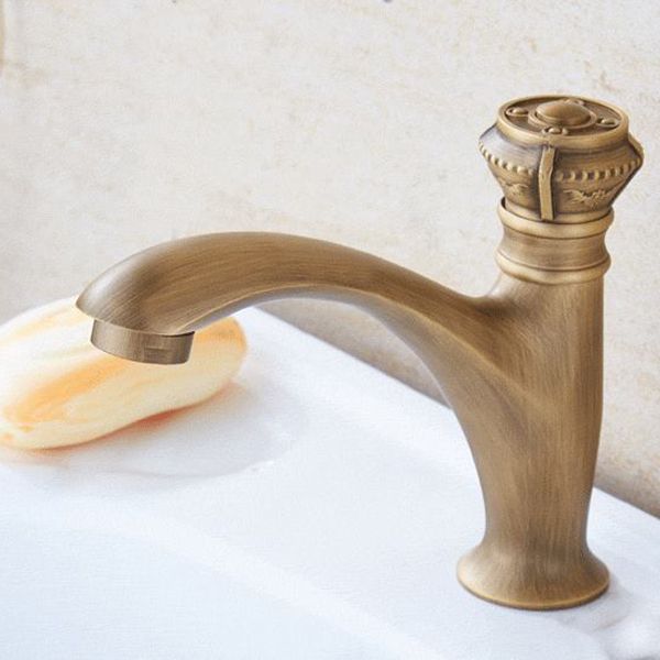 BowLift | Brass farmhouse sink faucet single-hole faucet knob handle bathroom faucet