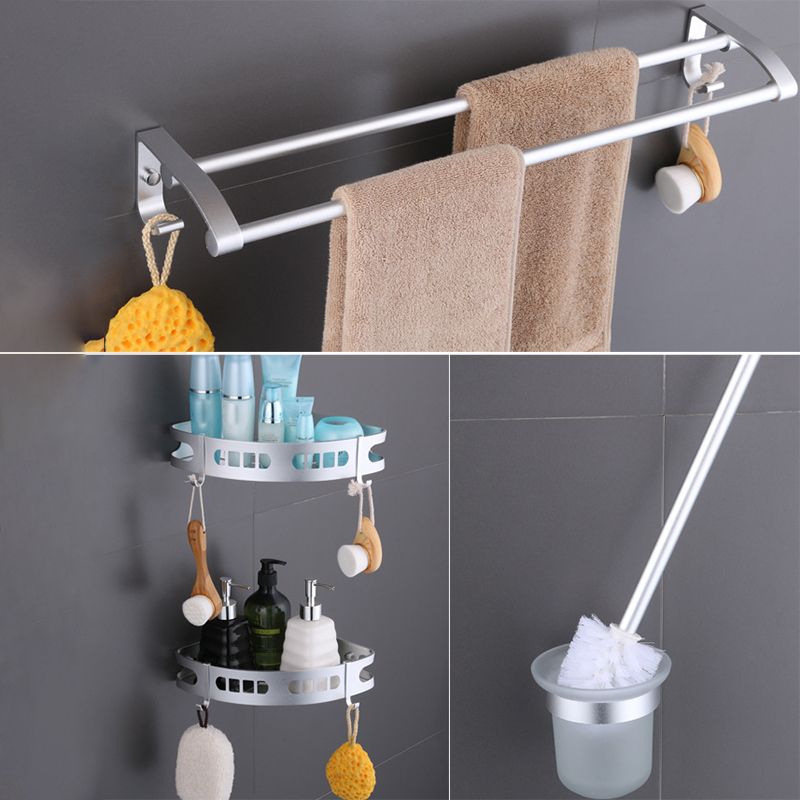 BowLift | 6-piece modern bathroom hardware set made of aluminum with towel holder/paper holder