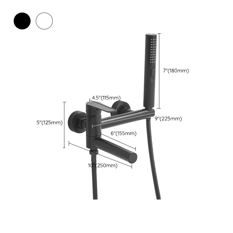 BowLift | Swivel spout bathtub faucet single lever handle hand shower bathtub filling valve with shower hose
