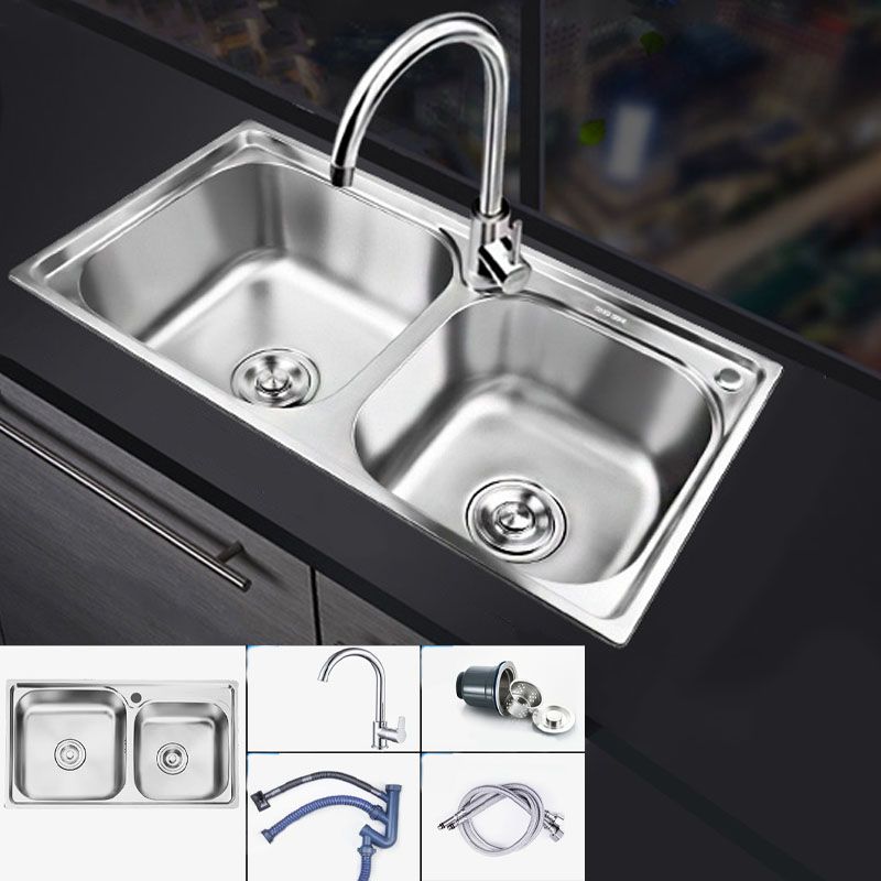 BowLift | Classic Style Kitchen Sink Stainless Steel Kitchen Sink with Drainage Hole Kit