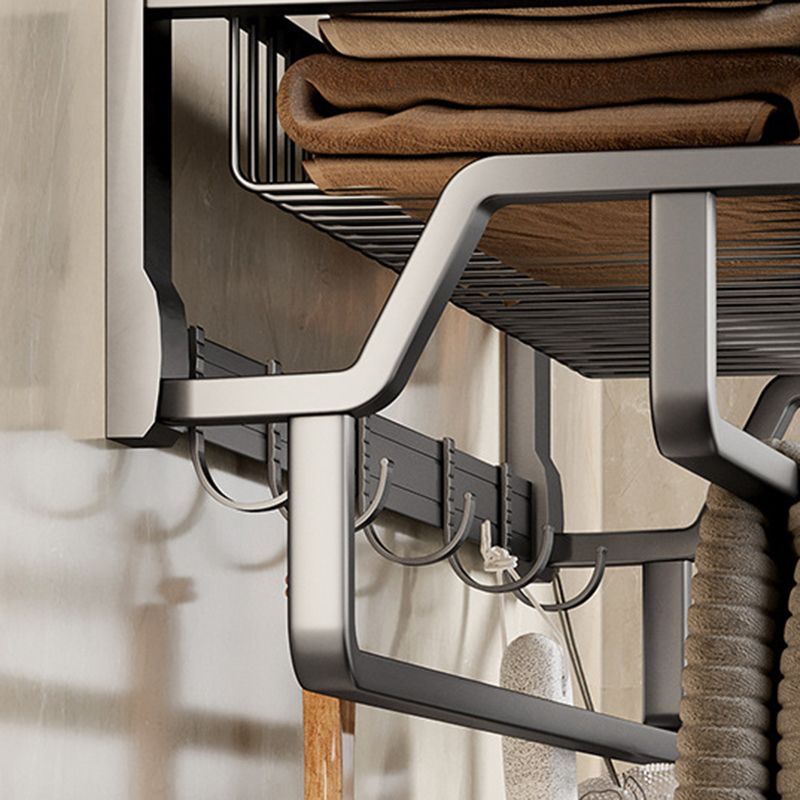 BowLift | Aluminum modern bathroom accessories set polished gray bathroom shelf/paper holder/robe hook