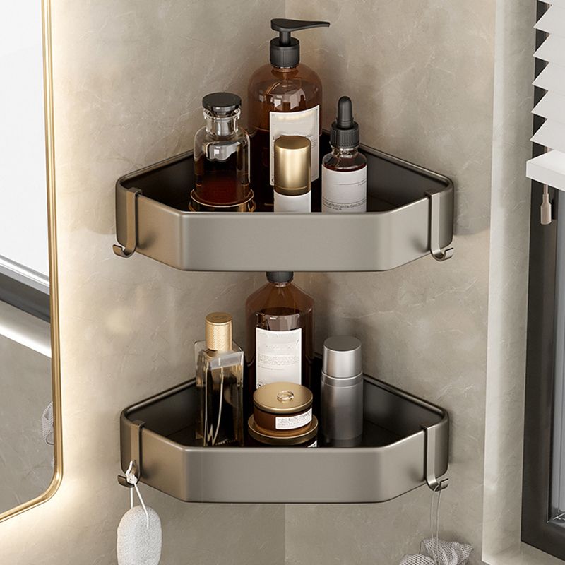 BowLift | Contemporary Aluminum Bathroom Accessory Set Grey Bath Shelf