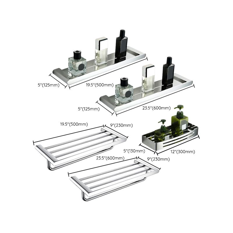 BowLift | Contemporary bathroom accessories single item or in set in silver