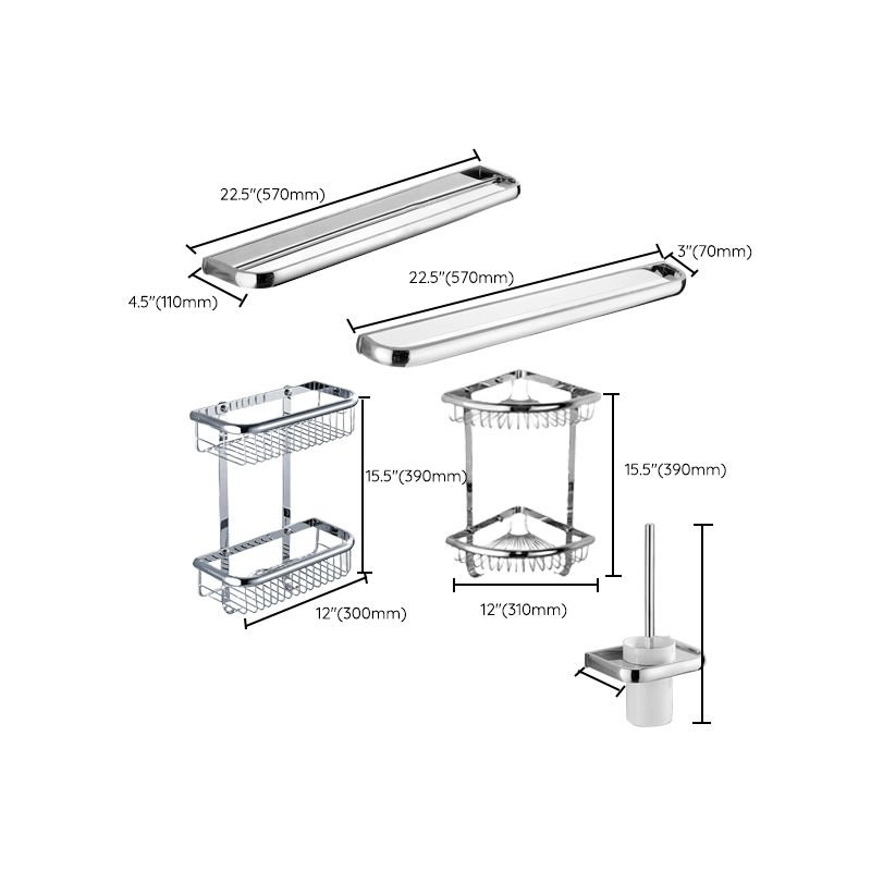 BowLift | Contemporary silver bathroom set with bathroom shelf and towel rail