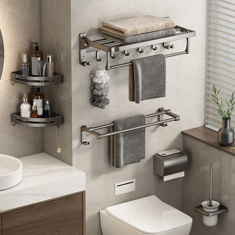 BowLift | Contemporary Bathroom Accessory Set Grey Aluminum Bathroom Accessory Kit