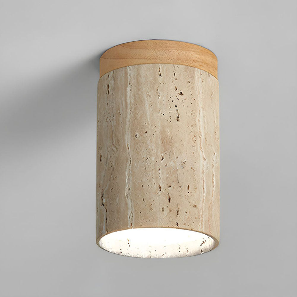 BowLift | Ceiling Light Wood Cylinder Flush Mount Fixture