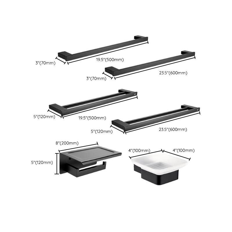 BowLift | 5-piece Modernism Bath Accessory Set in Matte Black Stainless Steel