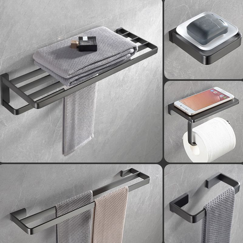 BowLift | Gray metal modern bathroom accessories as a single piece or as a set