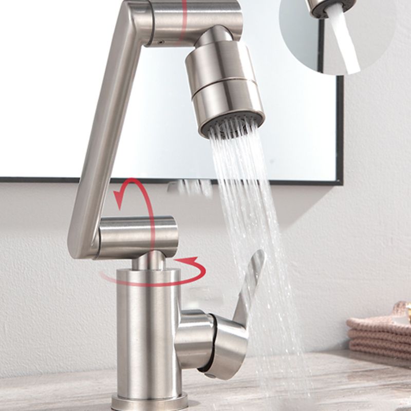 BowLift | Swivel Spout Bathroom Faucet Single Hole Basin Faucet with Lever Handle