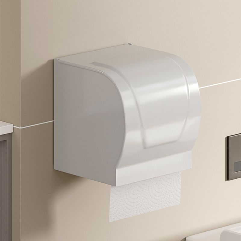 BowLift | Contemporary Bathroom Hardware Set in White with Bath Shelf/Towel Holder/Paper Holder