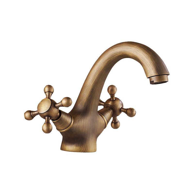 BowLift | Vintage Widespread Bathroom Faucet Industrial Cross Handles Basin Faucet