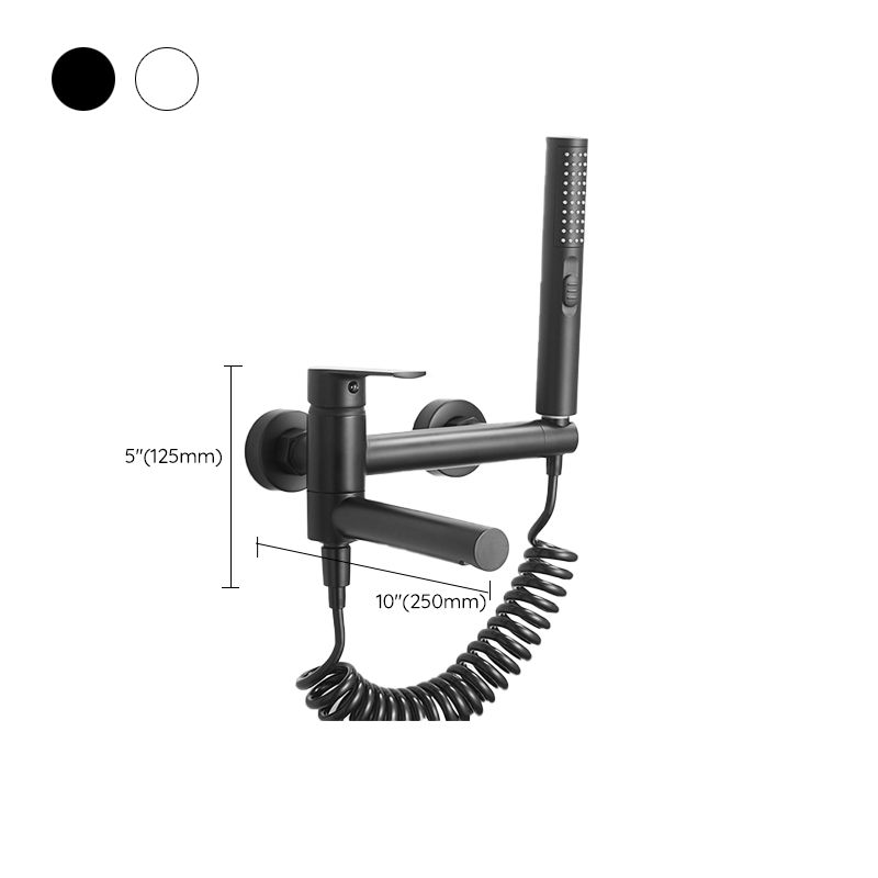 BowLift | Swivel spout bathtub faucet single lever handle hand shower bathtub filling valve with shower hose