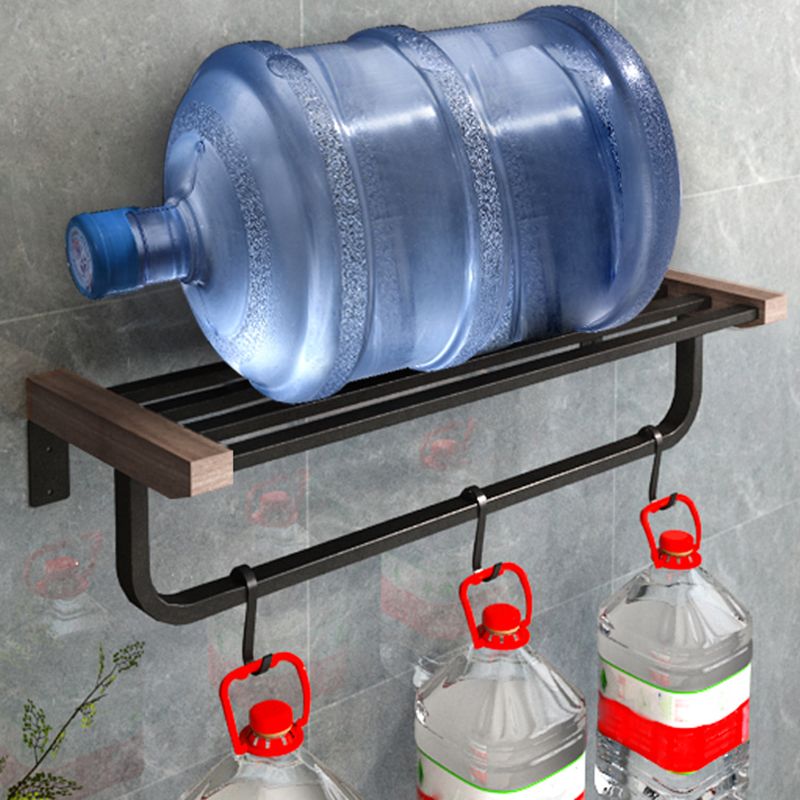 BowLift | 7-piece bathroom accessory set metal bath set with wood accents