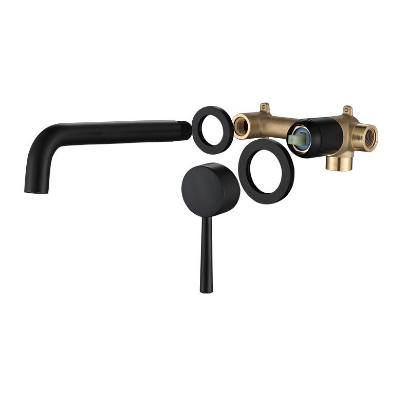 BowLift | Industrial Sink Faucet Brass Lever Handles Low Arc Wall Mounted Bathroom Faucet