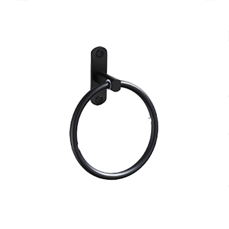 BowLift | Contemporary Bathroom Accessory Set Black Surface Bathrobe Hook/Towel Ring Bar