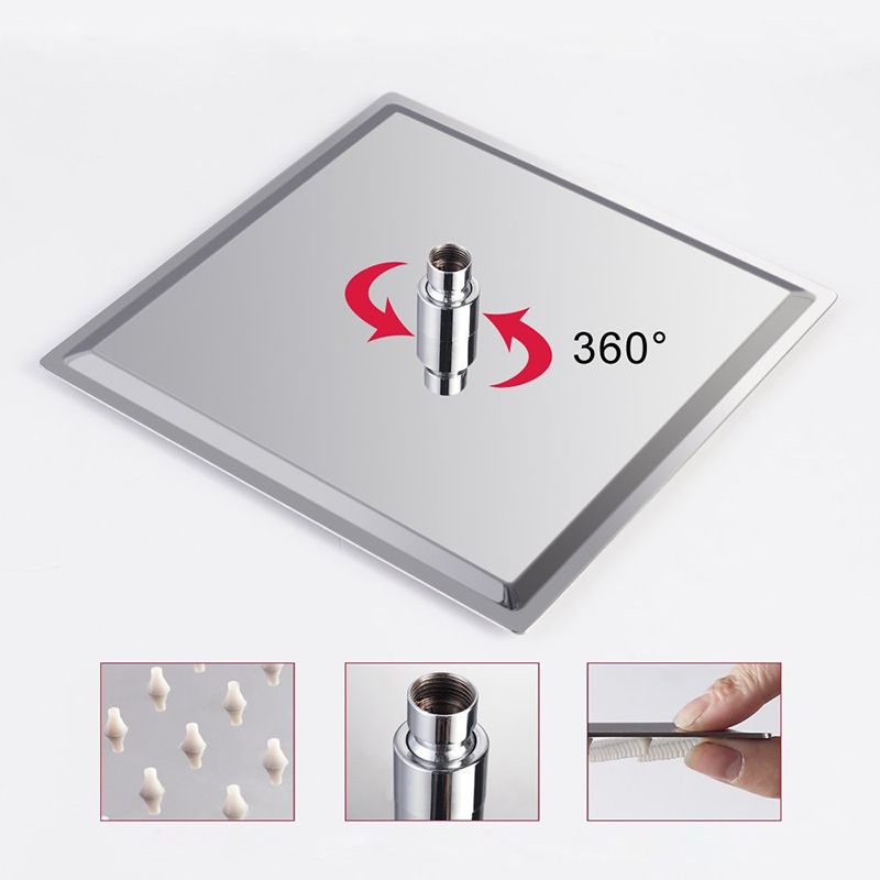 BowLift | Contemporary Shower Combo Fixed Shower Head Stainless Steel Wall Mount Square Shower Head