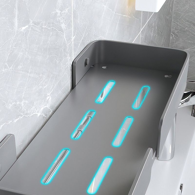 BowLift | 3-piece modern bathroom hardware set aluminum bathroom shelf in gray