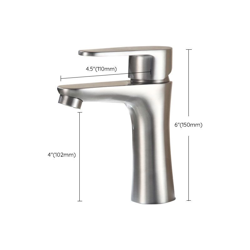 BowLift | Contemporary Stainless Steel Sink Faucet Lever Handles Low Arc Sink Faucet