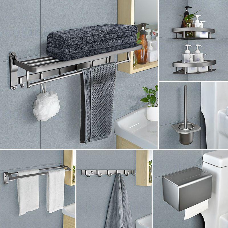 BowLift | Contemporary Metal 5-piece Bathroom Accessories Set with Bath Shelf