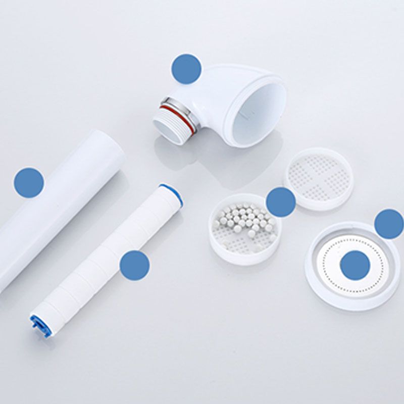BowLift | White round shower head plastic supercharged hand shower