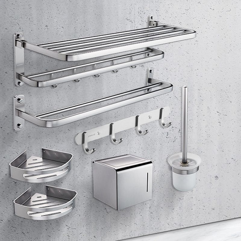 BowLift | Contemporary bathroom accessory set made of aluminum with towel holder/bath shelf