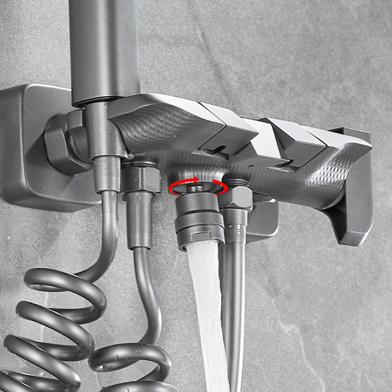 BowLift | Wall-mounted shower system Gray Adjustable spray pattern Lever handle Shower hose Shower set