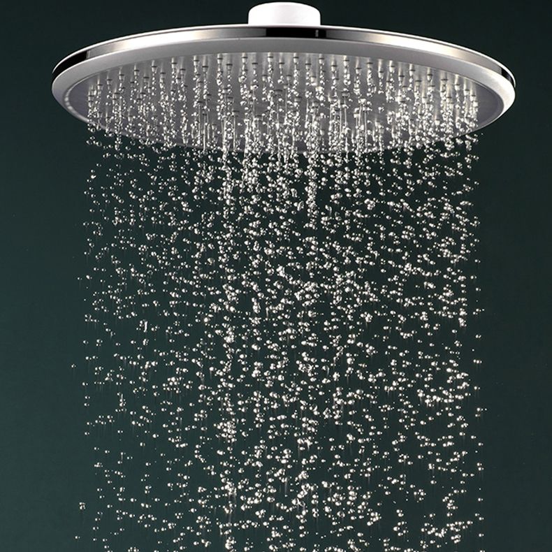 BowLift | White Metal Shower Head Combination Modern Round Fixed Shower Head for the Bathroom