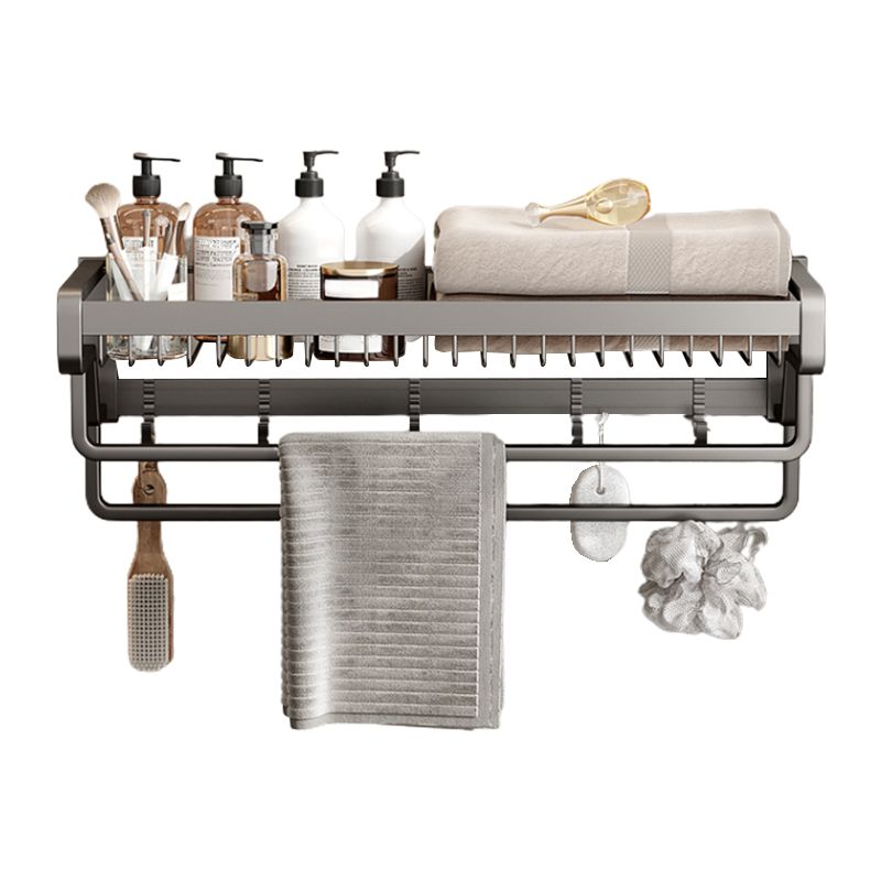 BowLift | Contemporary bathroom accessory set made of matte stainless steel-aluminum with bathrobe hook/towel rail