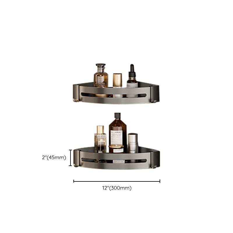 BowLift | Aluminum modern bathroom accessories set polished gray bathroom shelf/paper holder/robe hook