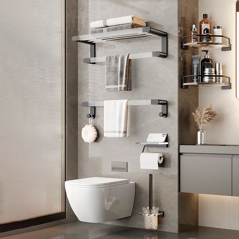 BowLift | Black Bathroom Set Metallic & Acrylic Bathroom Accessories Set made of Stainless Steel Aluminium