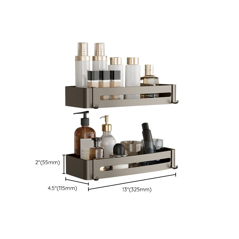 BowLift | Contemporary Aluminum Bathroom Accessory Set Grey Bath Shelf