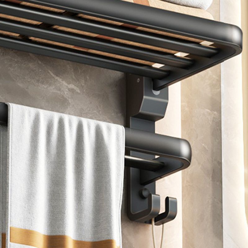 BowLift | Contemporary bathroom accessory set with black finish and bath shelf/towel bar