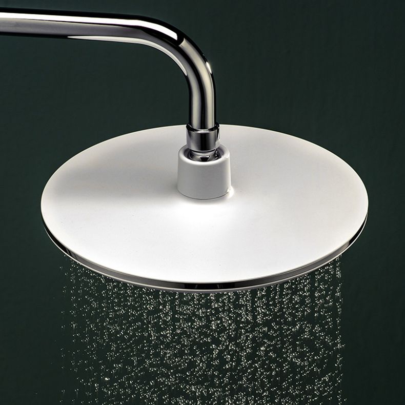 BowLift | White Metal Shower Head Combination Modern Round Fixed Shower Head for the Bathroom