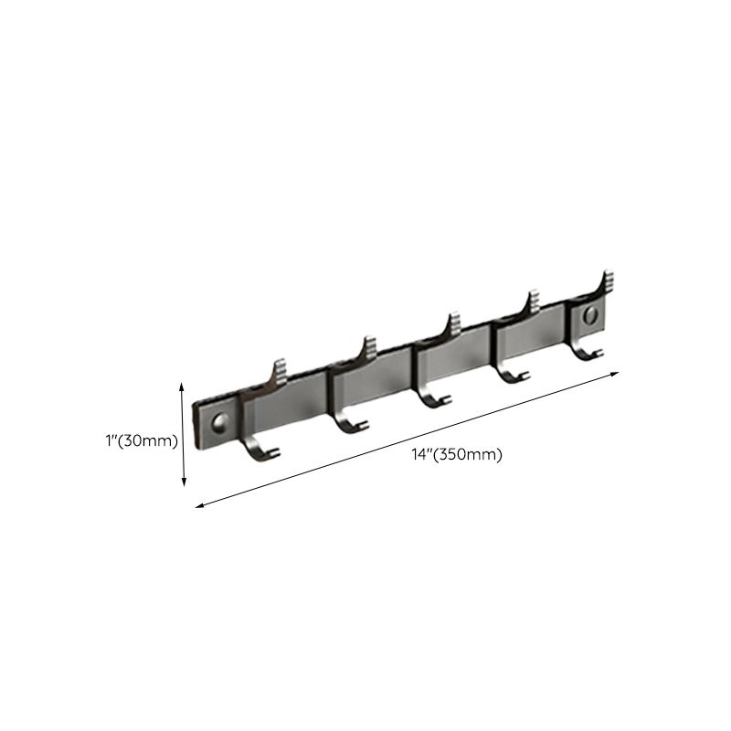 BowLift | Classic Bathroom Accessories Set in Aluminum Black Finish Bathrobe Hook/ Towel Bar