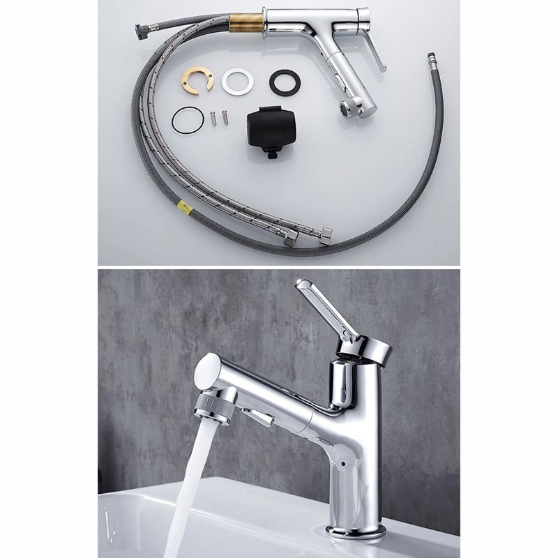 BowLift | Contemporary sink faucet pull-out basin tap with lever handle