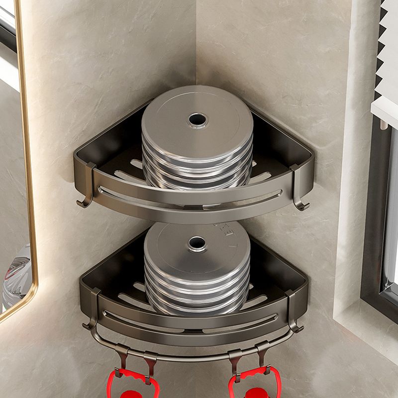 BowLift | Contemporary Aluminum Bathroom Accessory Set Grey Bath Shelf