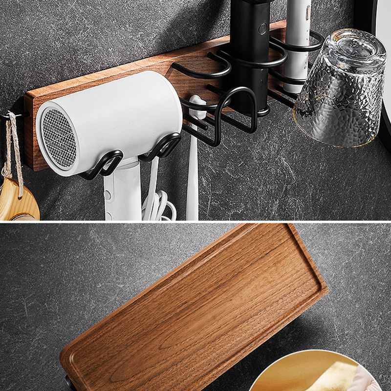 BowLift | 7-piece bathroom accessory set wood and metal bathroom accessory hardware set