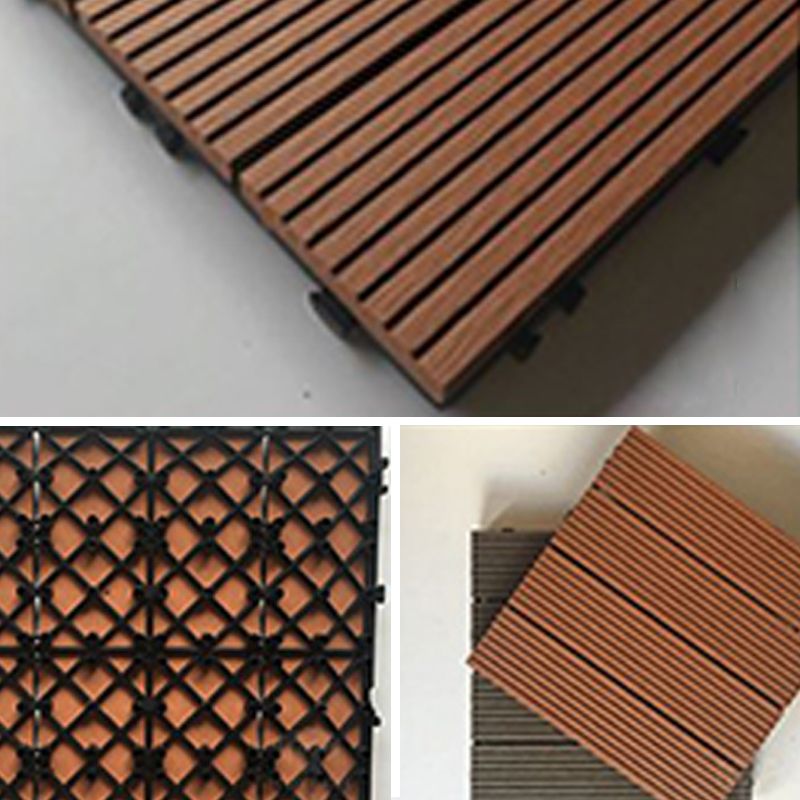 BowLift | Contemporary Engineered Floor Tile Wire-Brushed Click-Lock Wood Floor for Patio Garden