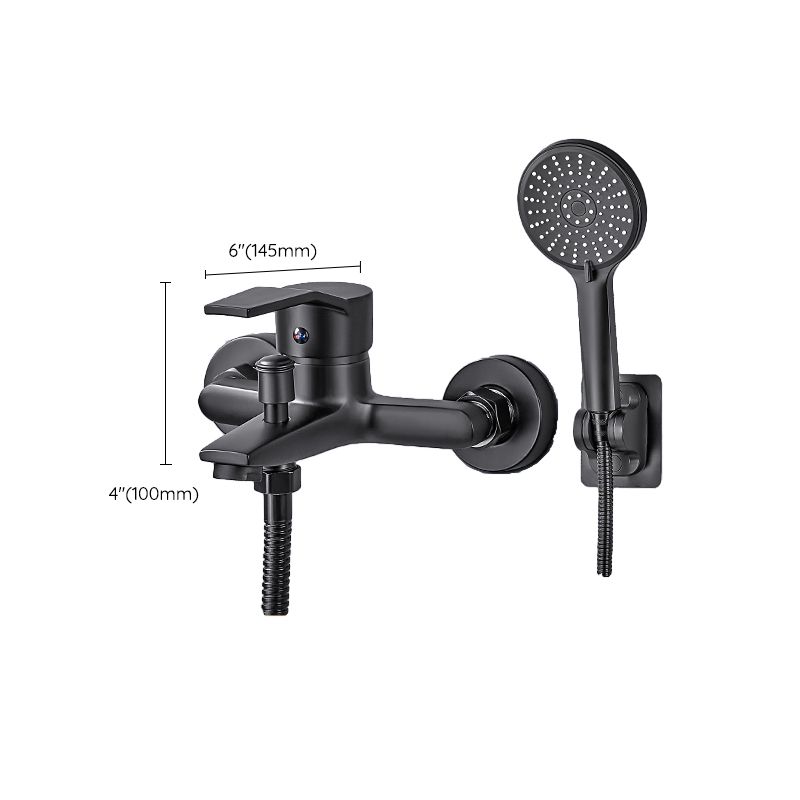 BowLift | Wall-mounted fixed bathtub faucet lever handle with hand shower
