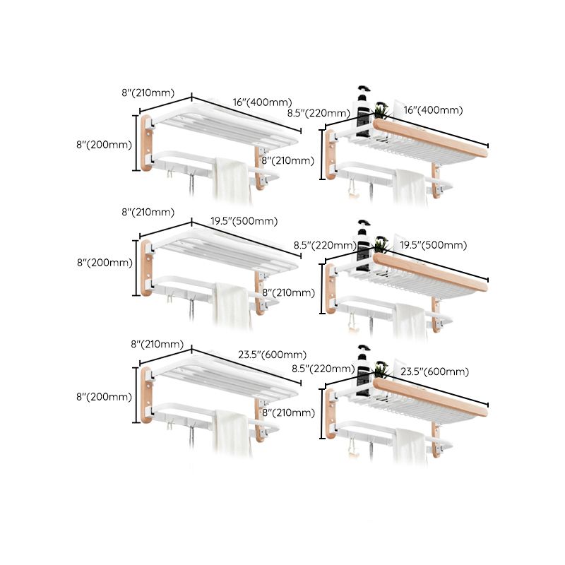 BowLift | White 7-piece bathroom accessory set wood and metal bath set